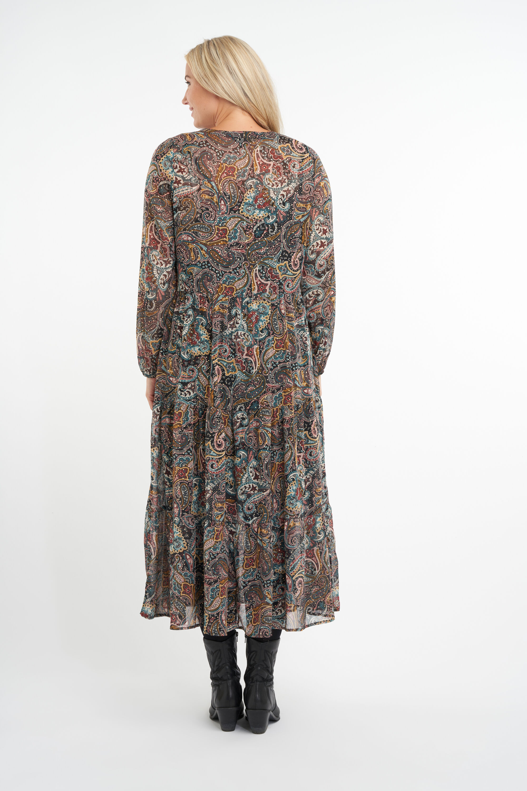 Maxi vestido con estampado paisley image number 3