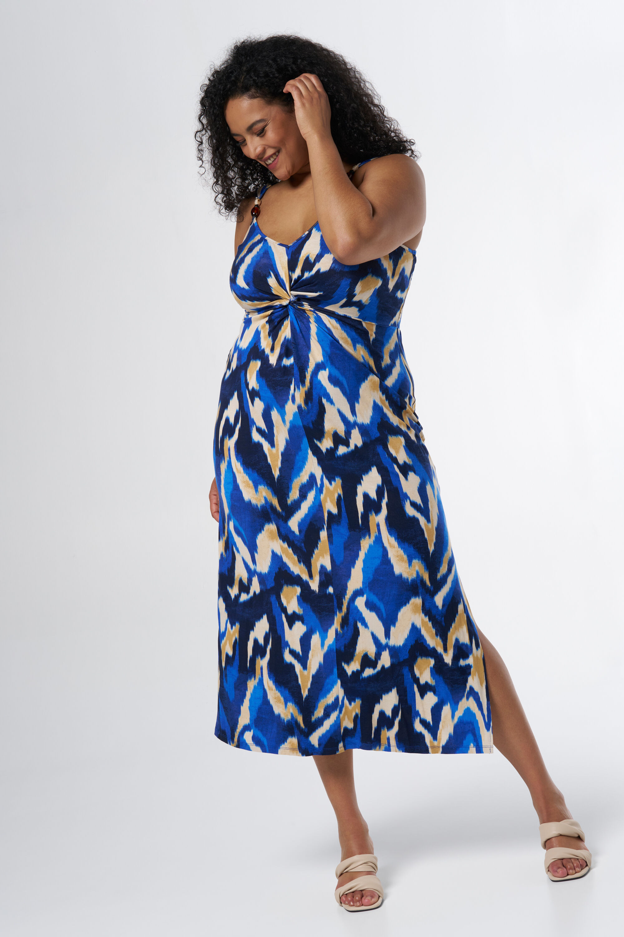 Vestido midi con detalle retorcido  image number 0