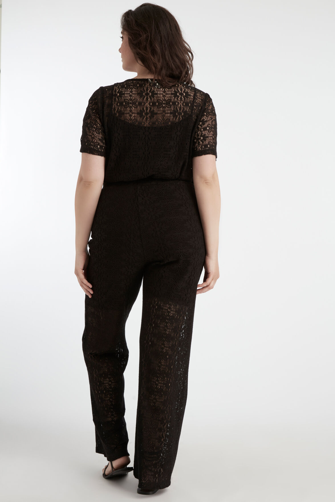 Pantalones baggy de encaje image number 4