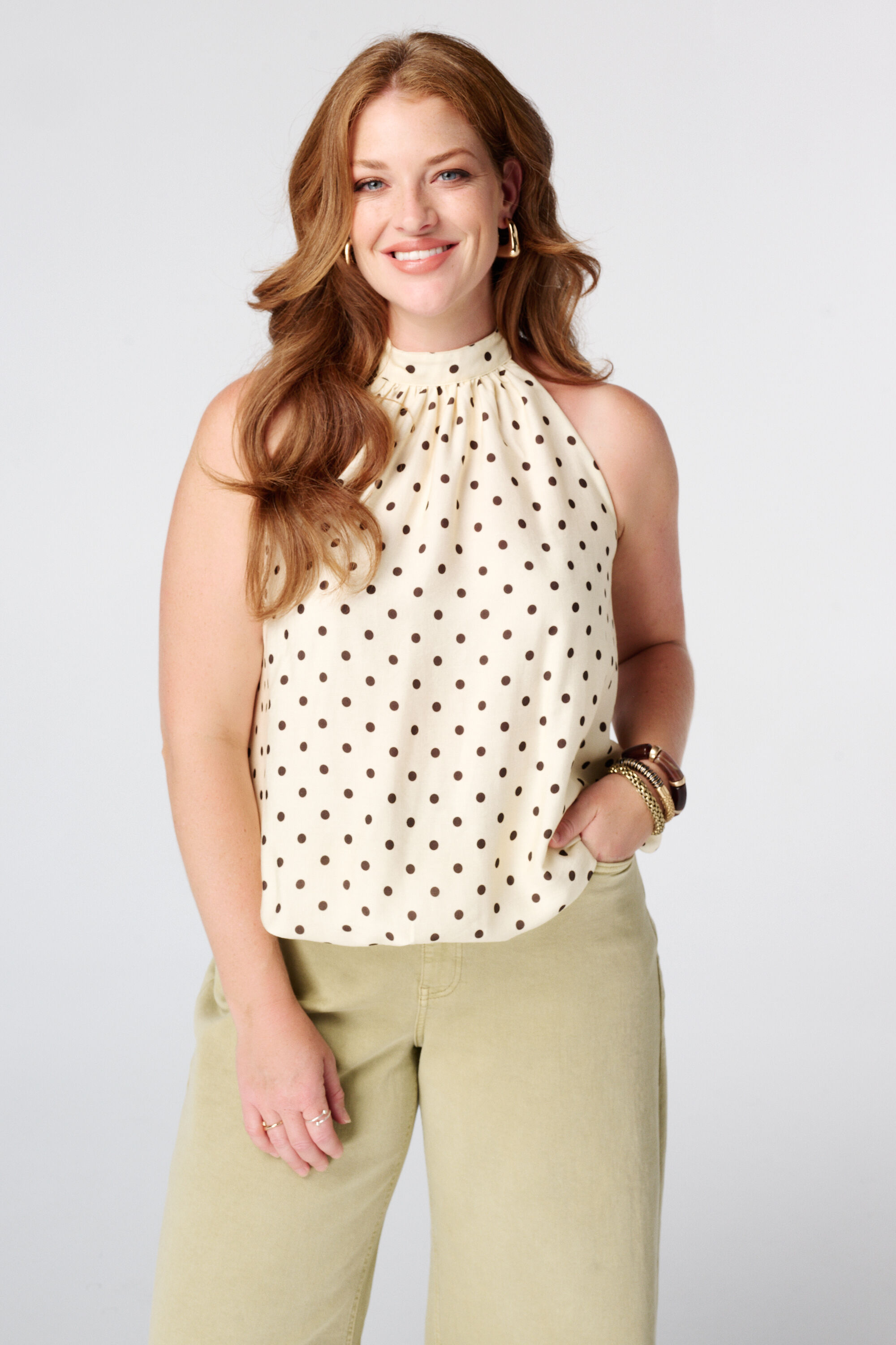 Blusa sin mangas con cuello alto