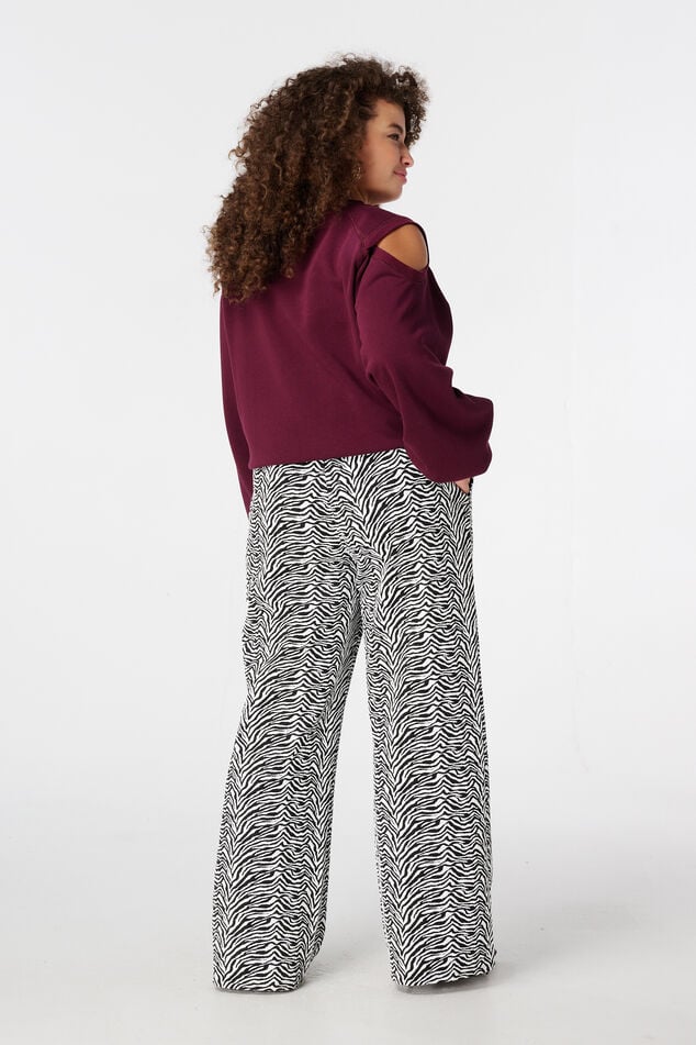 Pantalón ancho con estampado de cebra image number 3