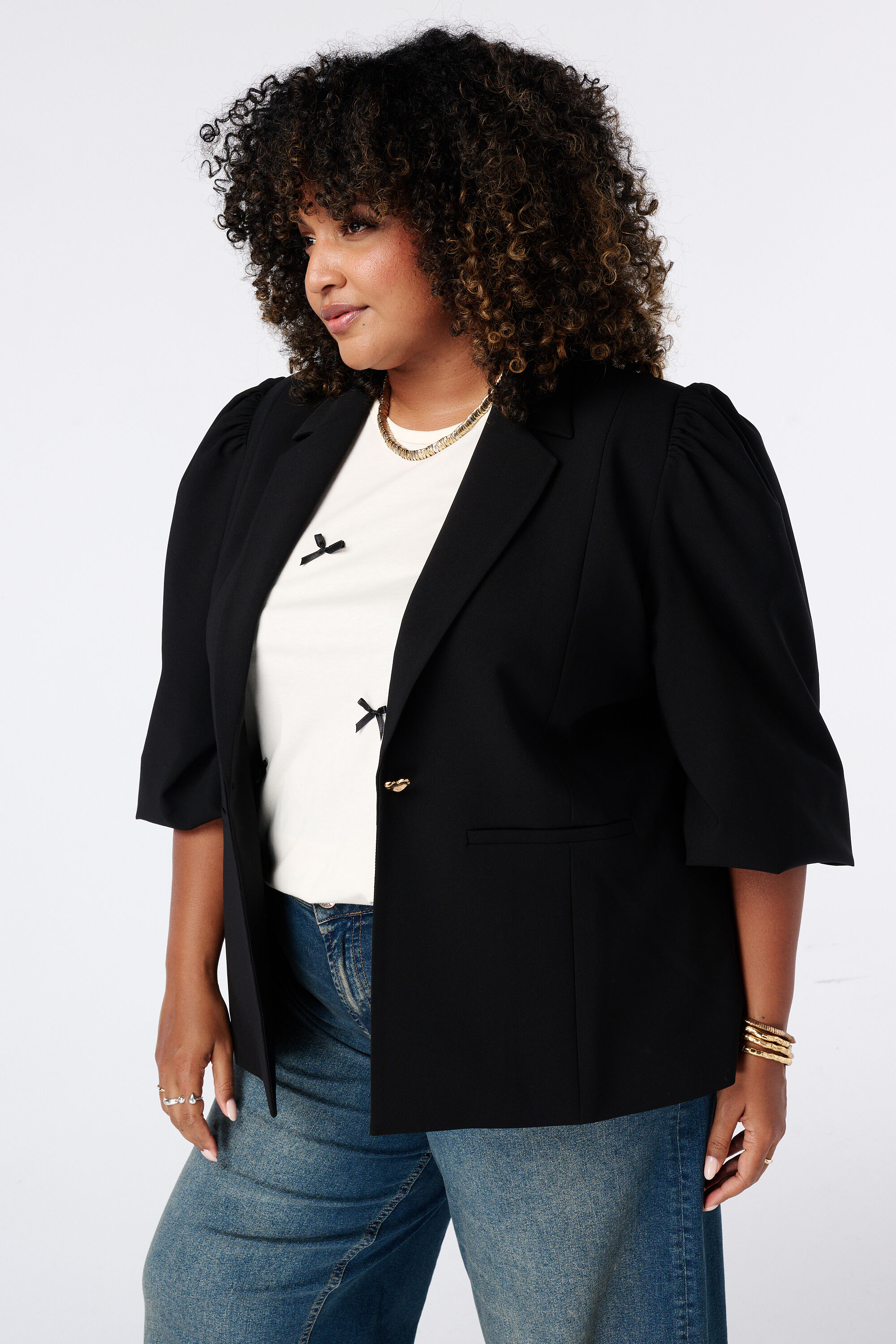 Blazer con mangas abullonadas