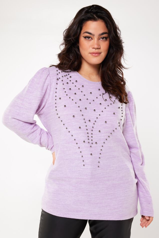 Sweater con detalles de perlas image number 5