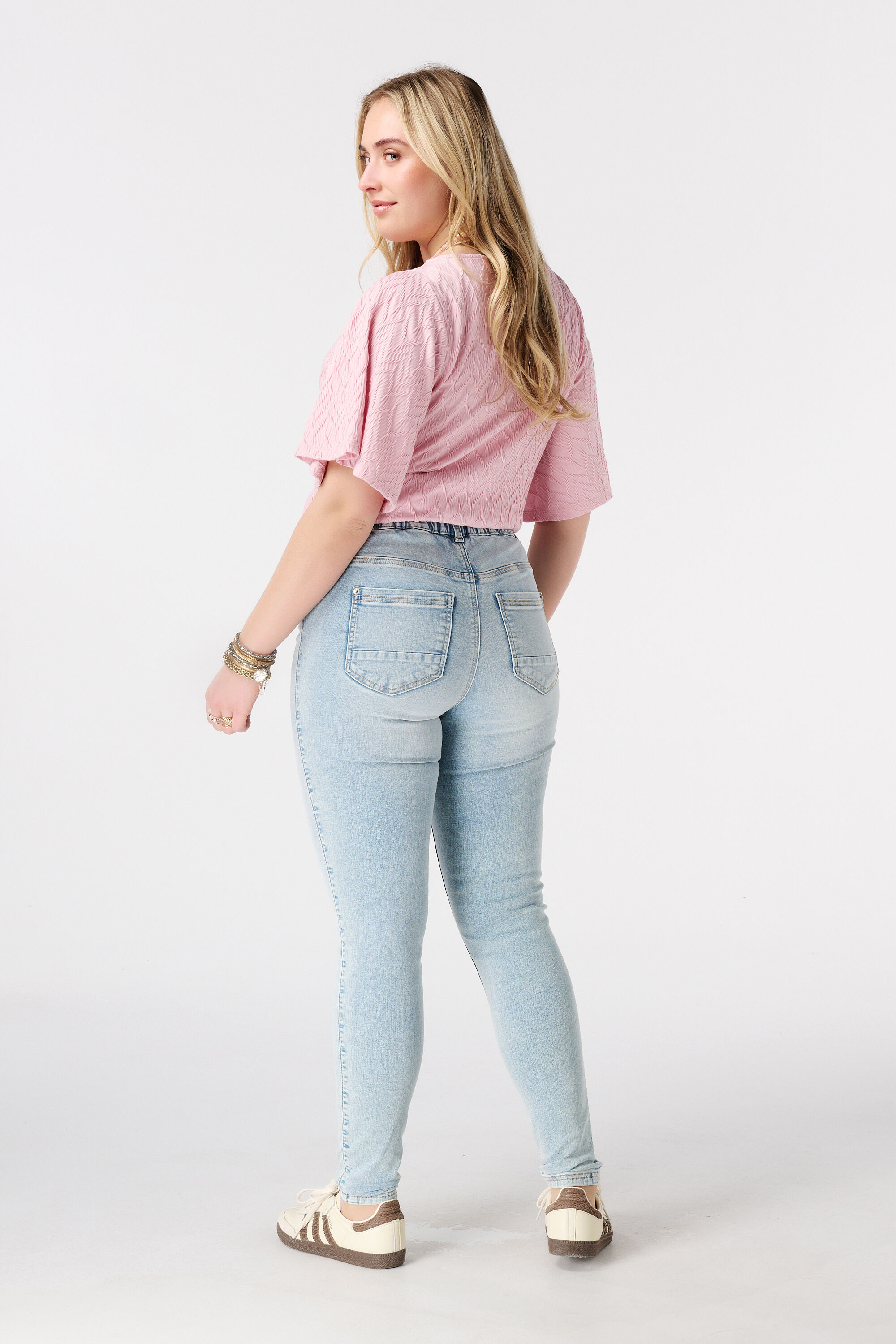 Tregging con aspecto denim image number 3