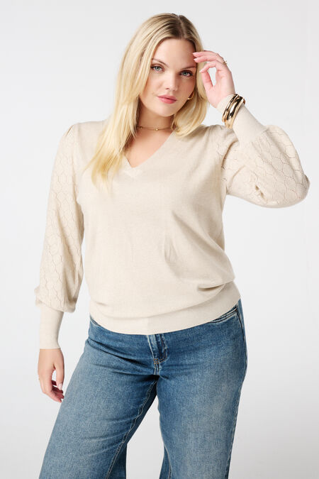 Jersey con lurex y detalles en las mangas Jersey con lurex y detalles en las mangas