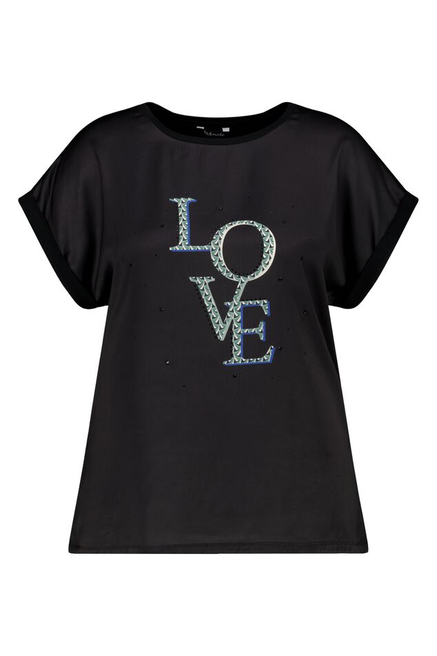 Camiseta decorada con la palabra "LOVE" estampada image number 1