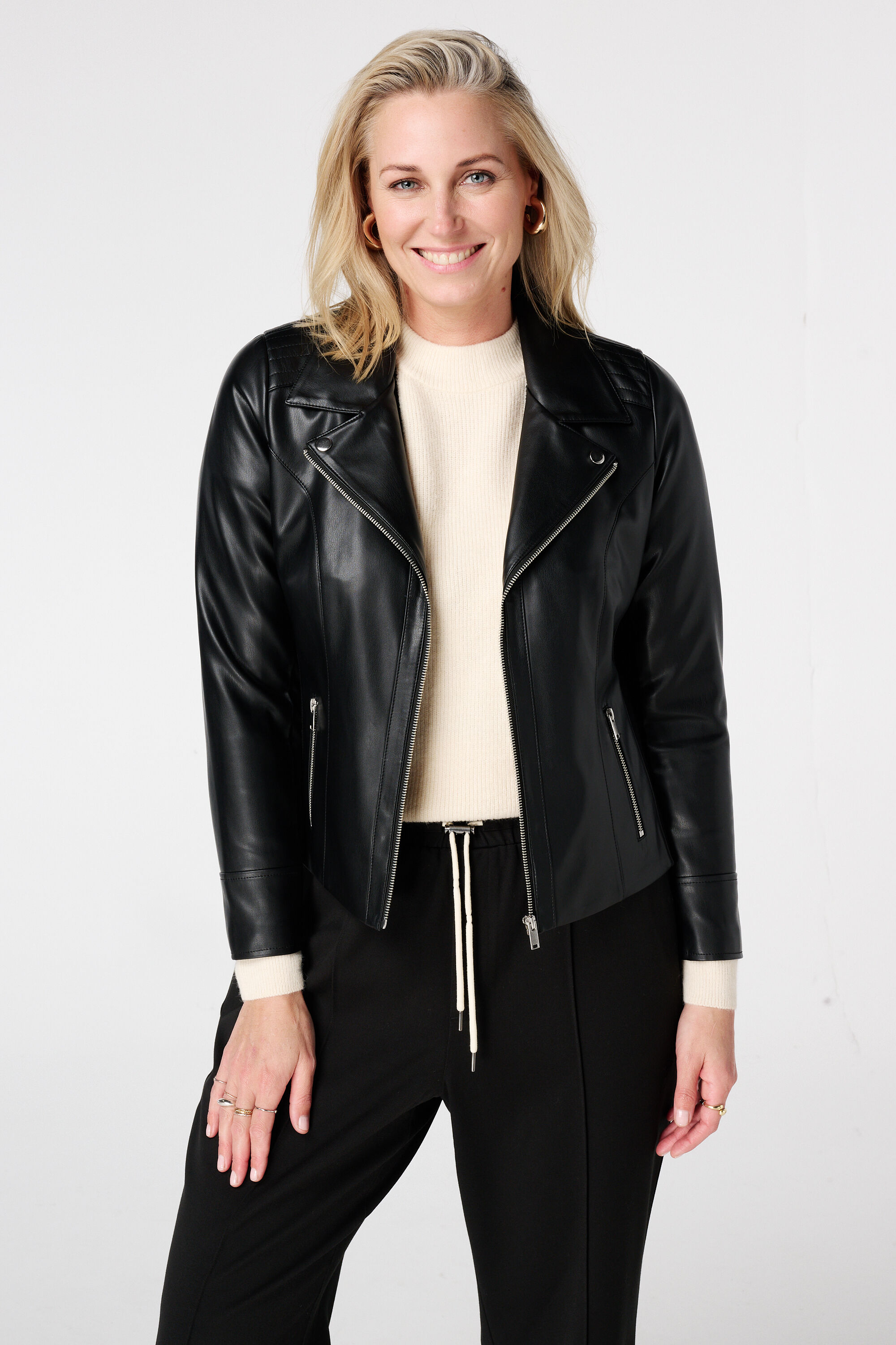 Cazadora biker de polipiel