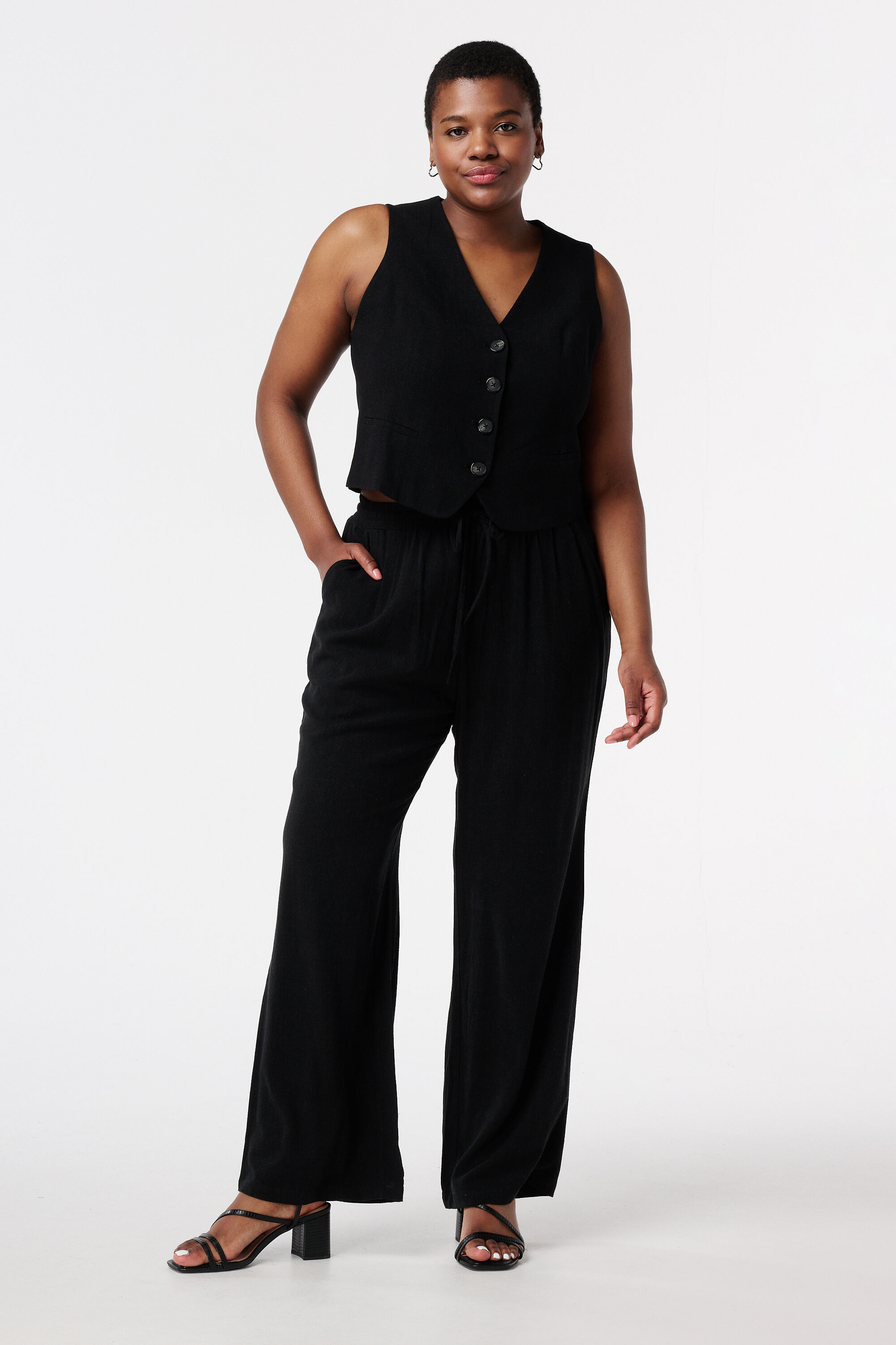 Chaleco de traje con lino image number 5