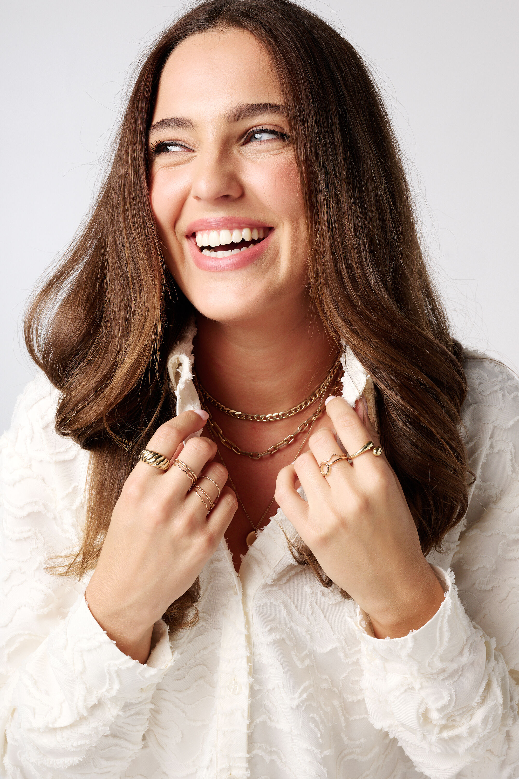 Blusa oversize de tejido estructurado image number 4