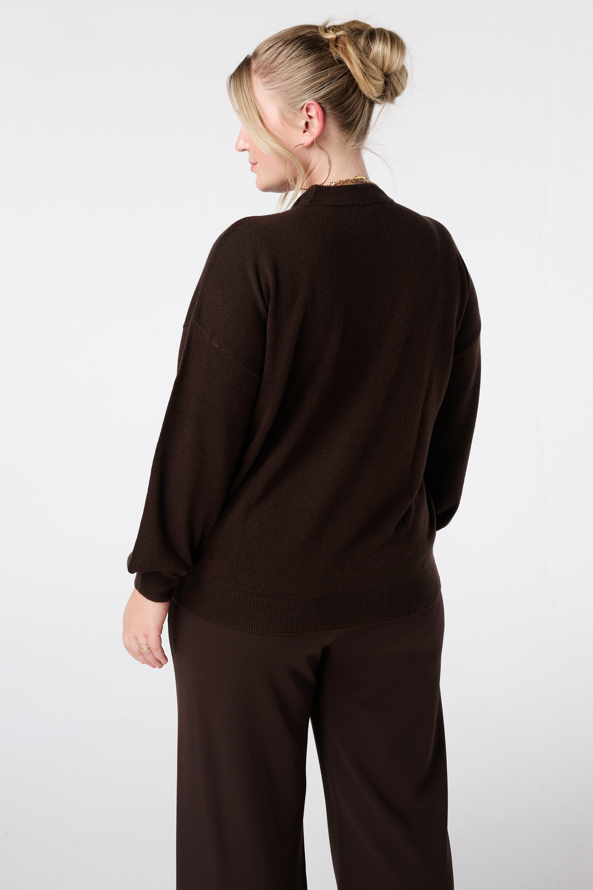 Su&eacute;ter de punto fino con mangas abullonadas image number 3