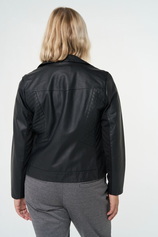 Cazadora con aspecto de cuero y detalles plateados. image number 3