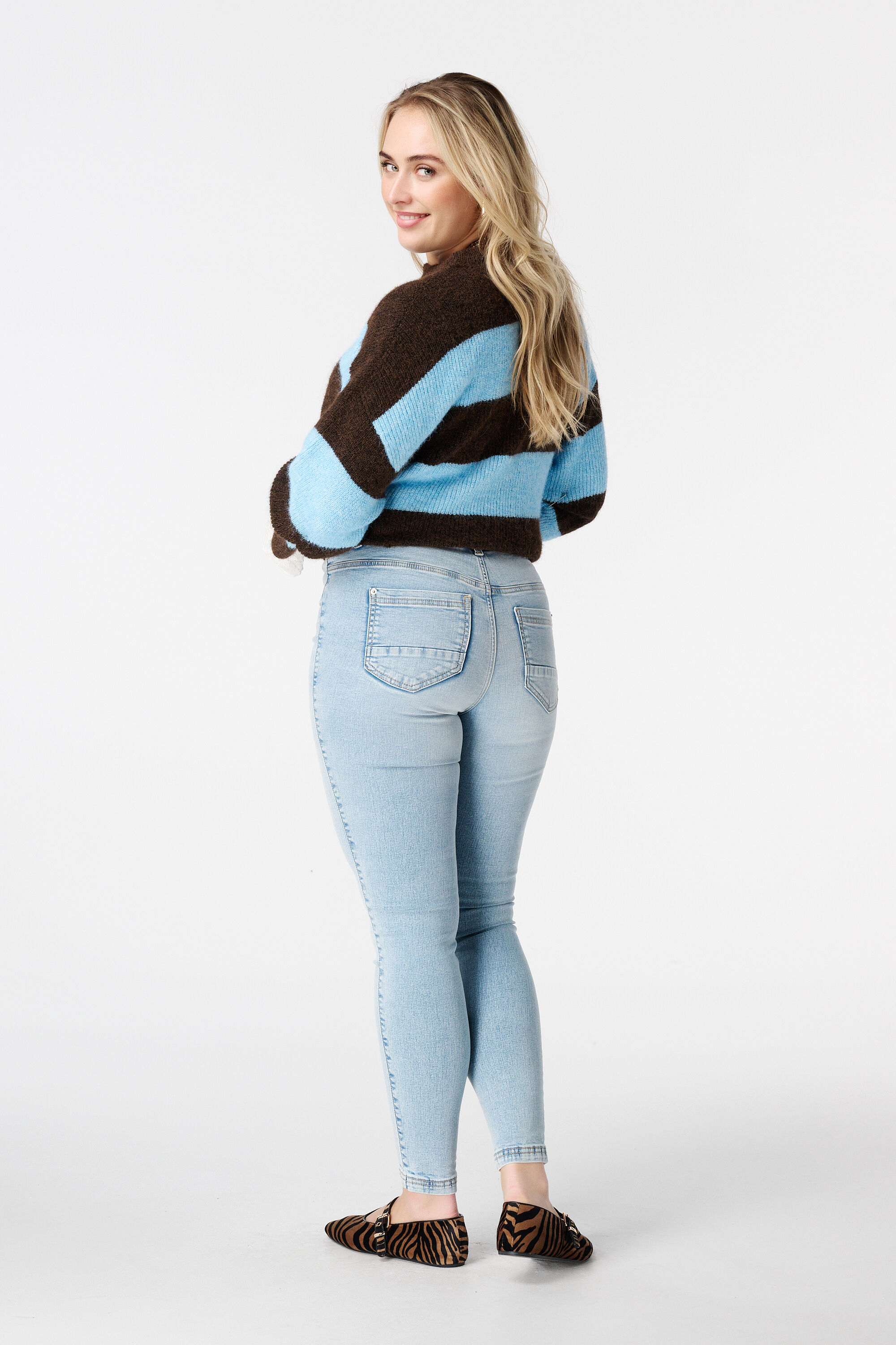 Tregging con aspecto denim image number 3