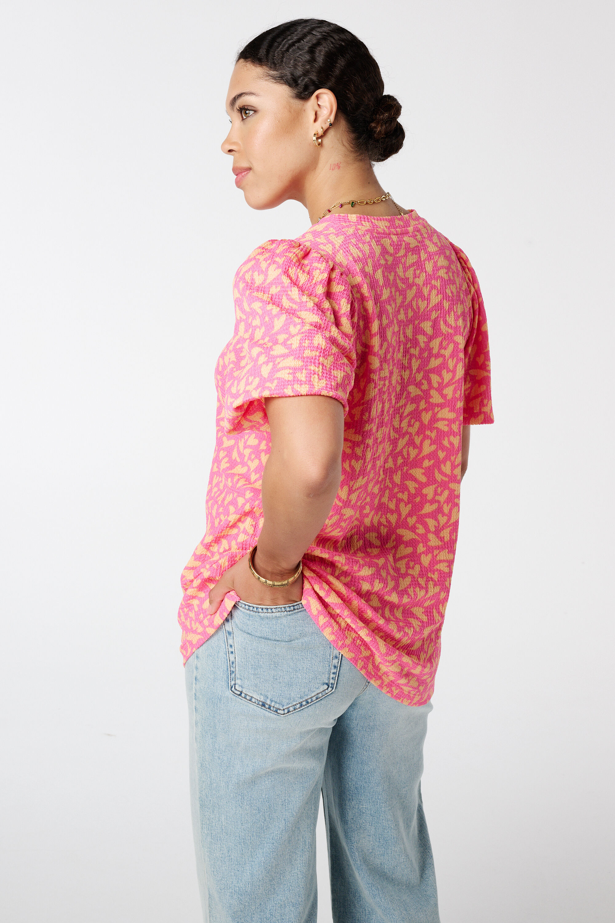 Top con manga abullonada image number 3