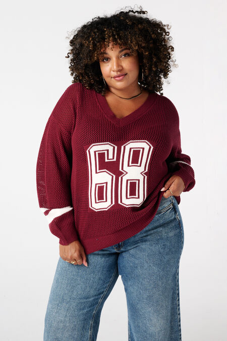 Jersey universitario de punto fino Jersey universitario de punto fino