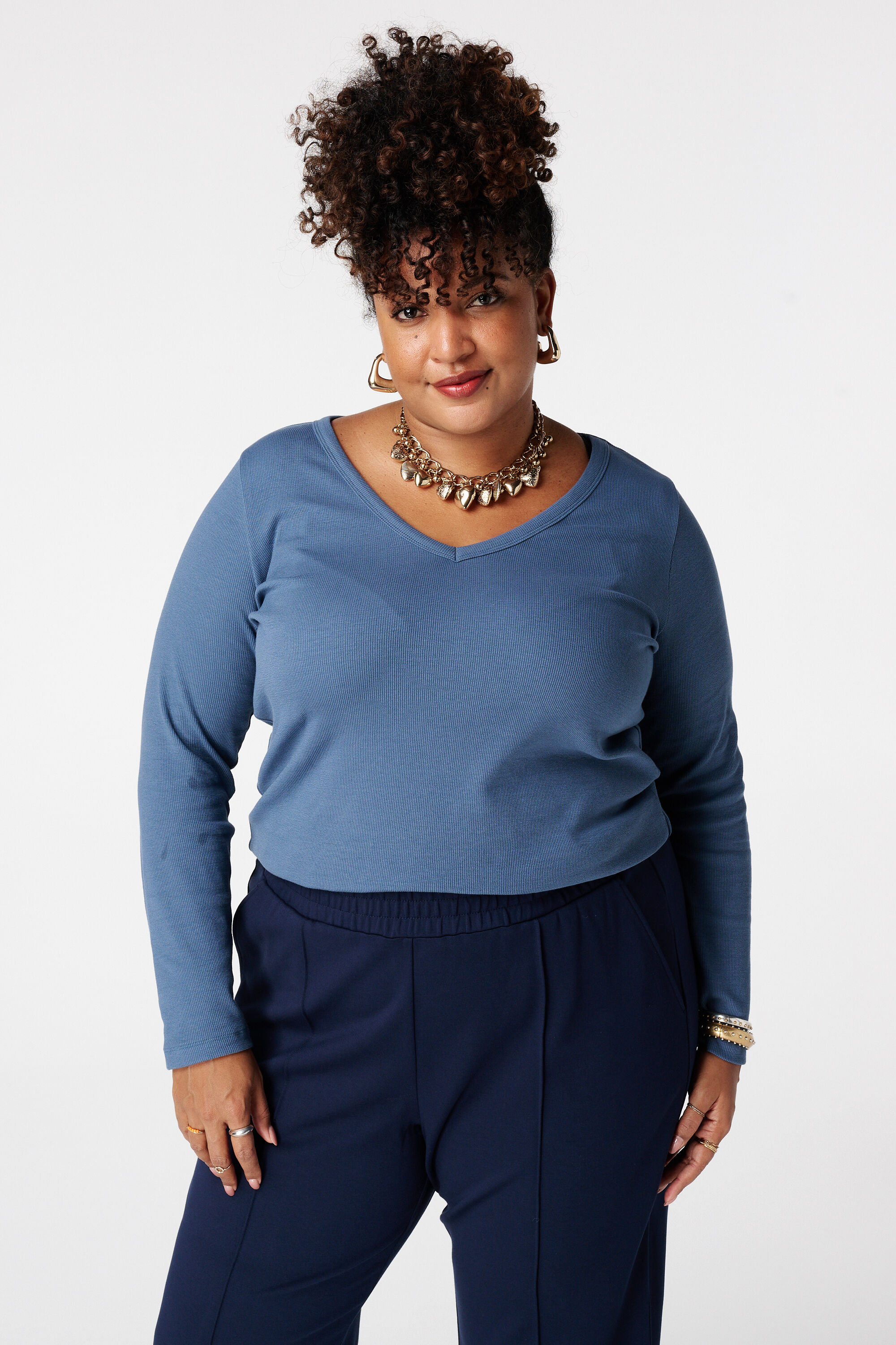 Top de canal&eacute; con manga larga