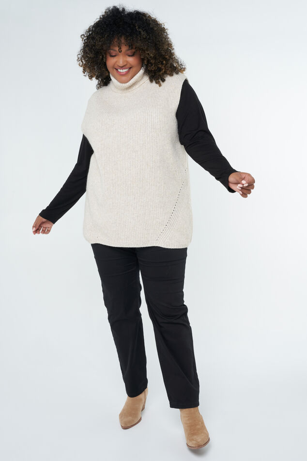 Chaquetilla corta de punto con cuello alto image number 5