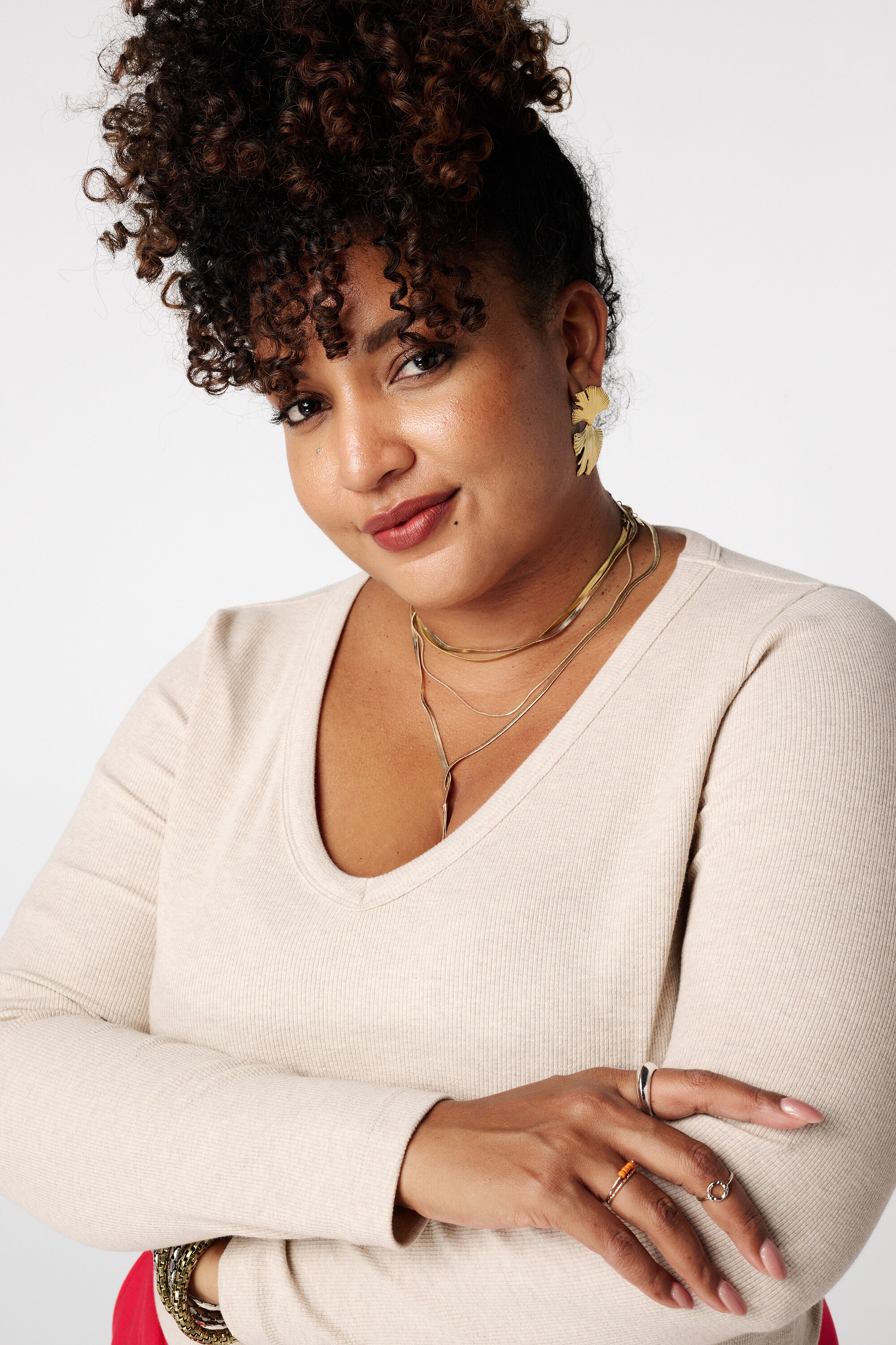 Top de canal&eacute; con manga larga image number 4