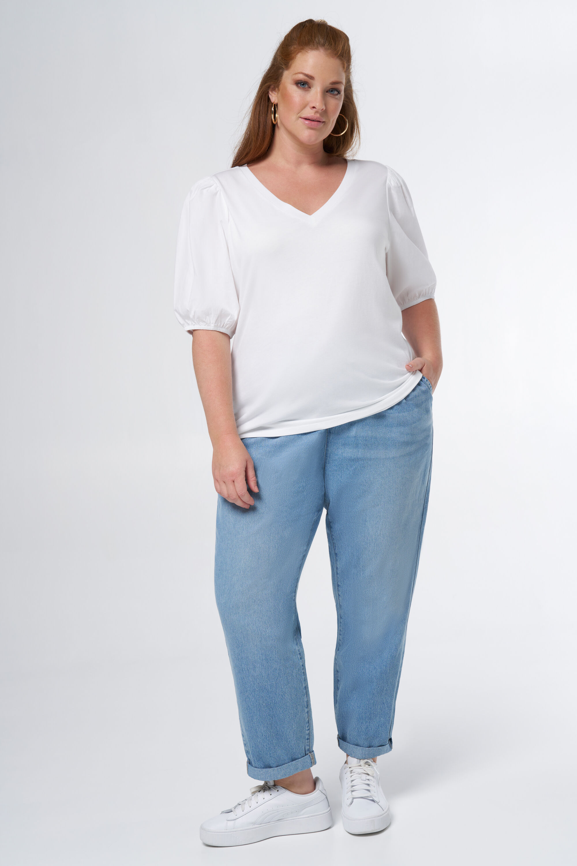 Top con manga abullonada image number 5