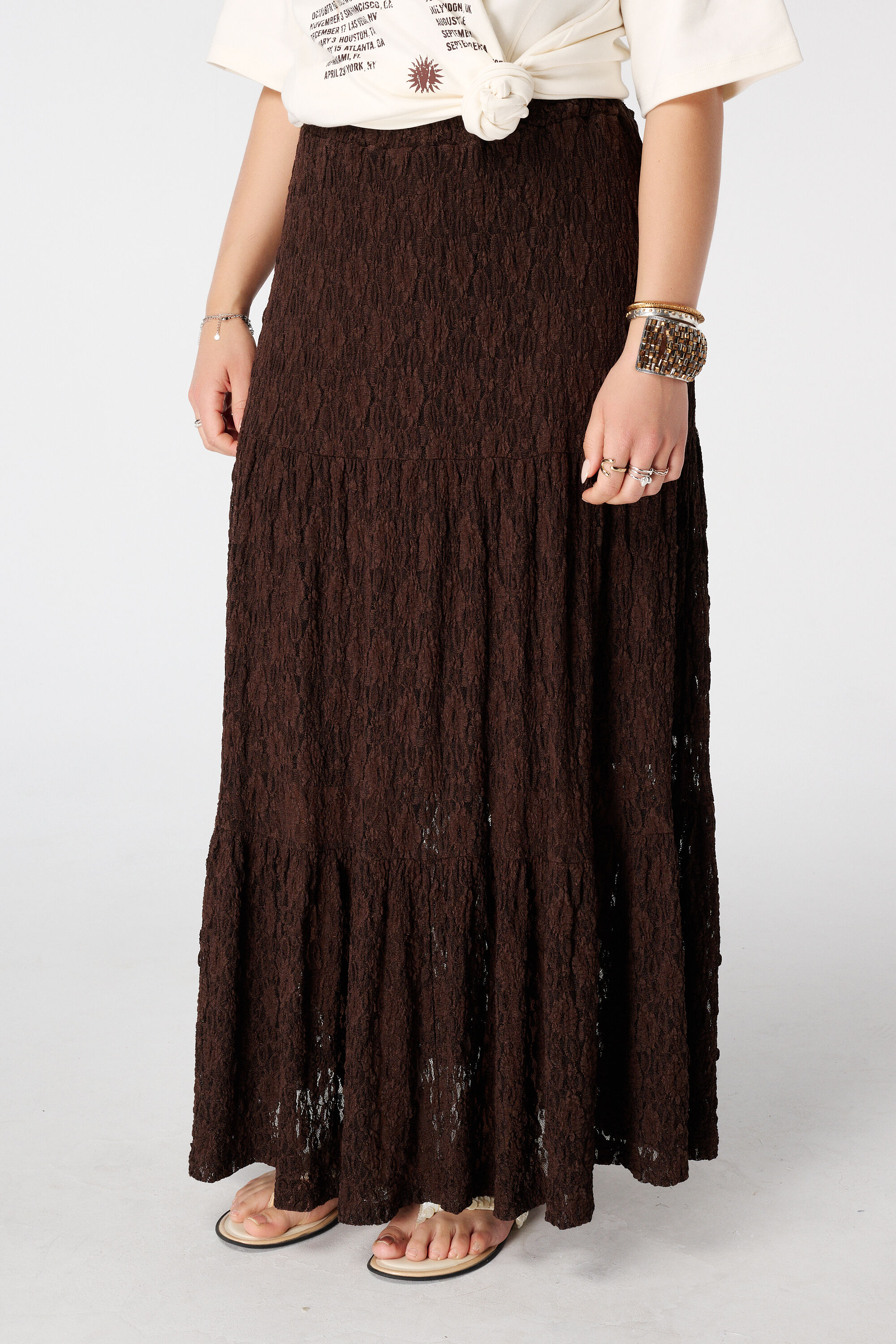 Falda maxi de encaje image number 5