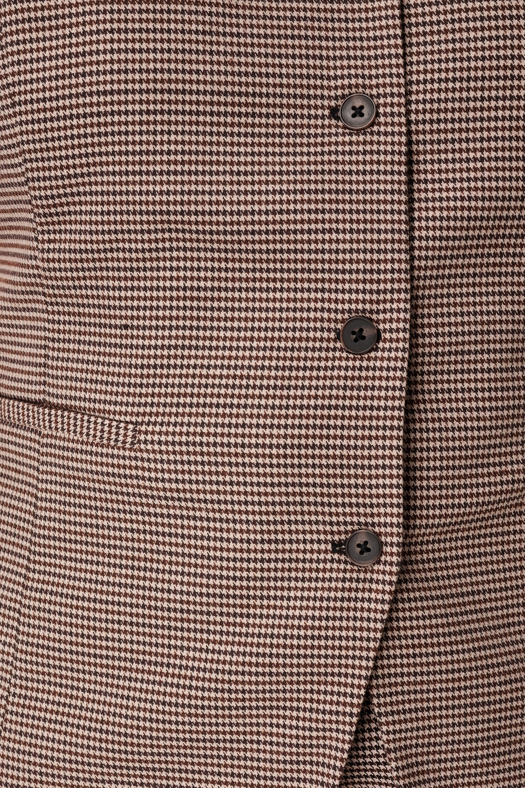 Chaleco largo con estampado de cuadros image number 4