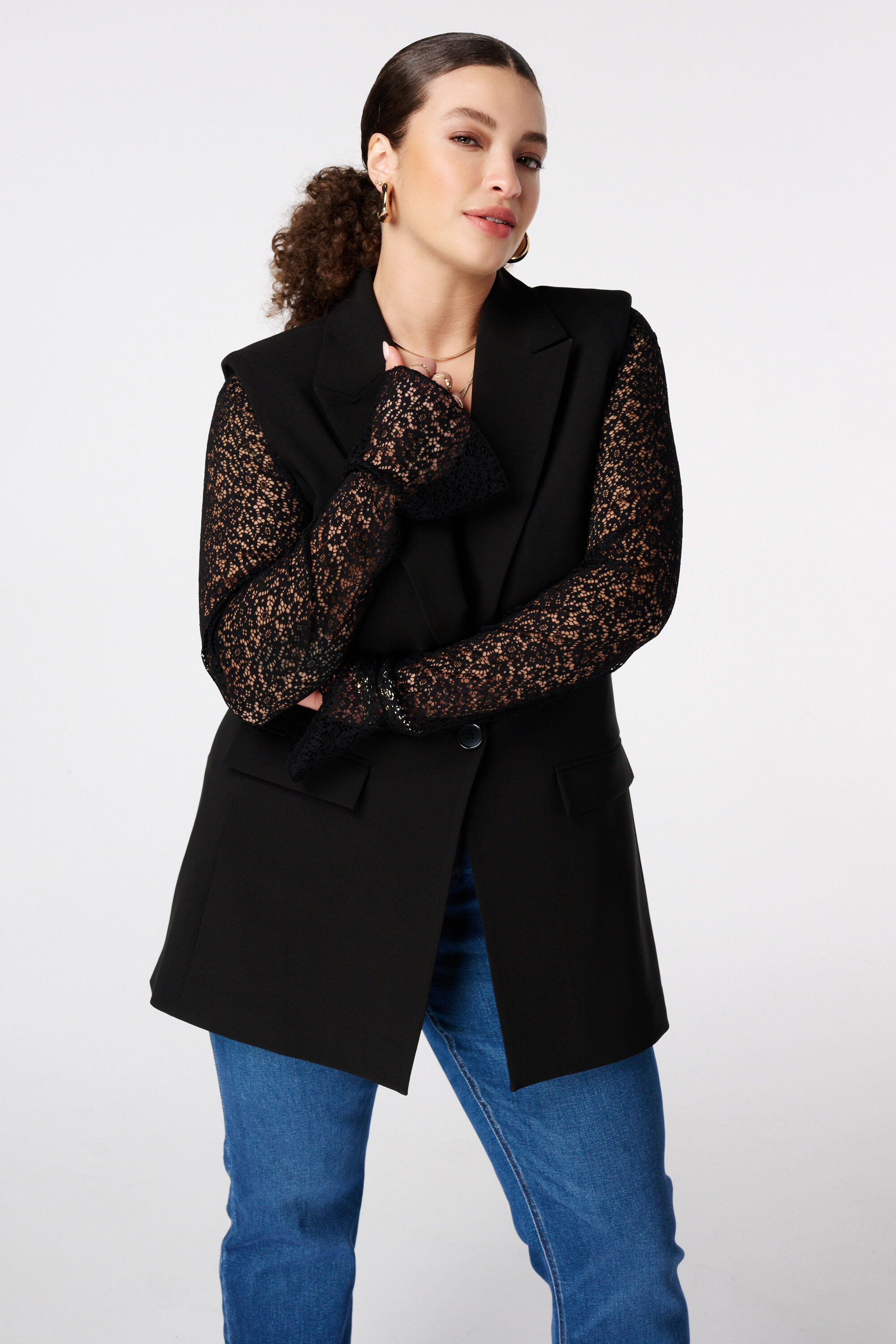 Chaleco con cierre de botones