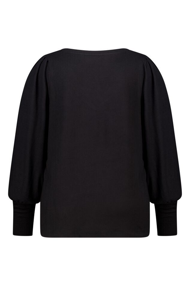 Jersey de punto fino con mangas abullonadas image number 2