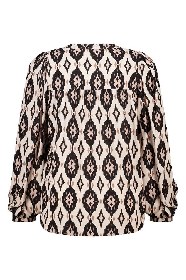 Blusa con estampado y bobinas image number 2