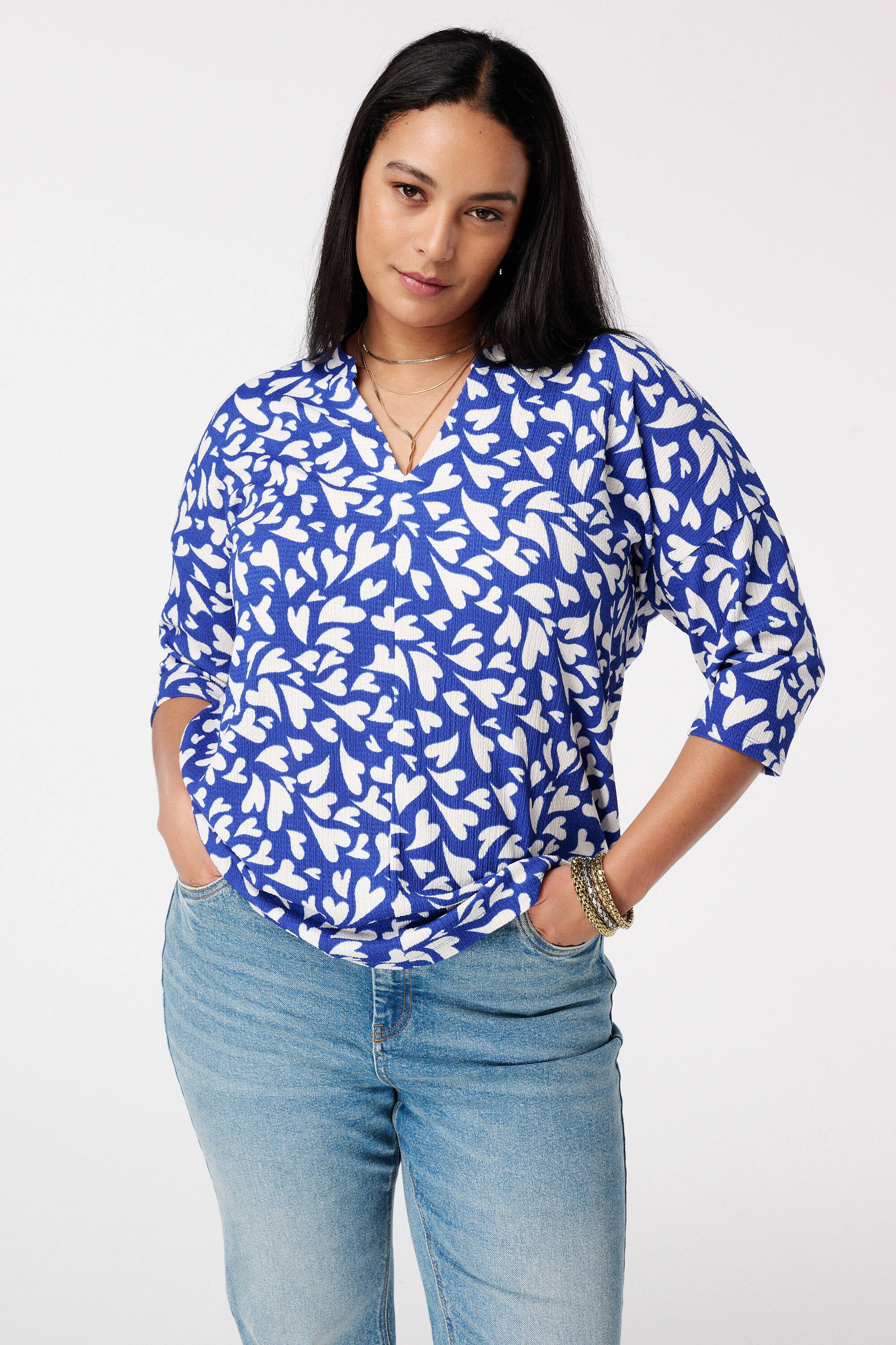 Top con mangas tres cuartos