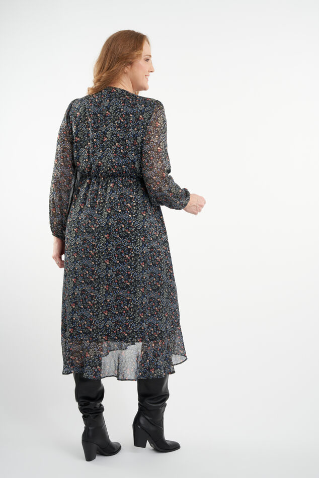 Vestido cruzado largo con estampado floral image number 3