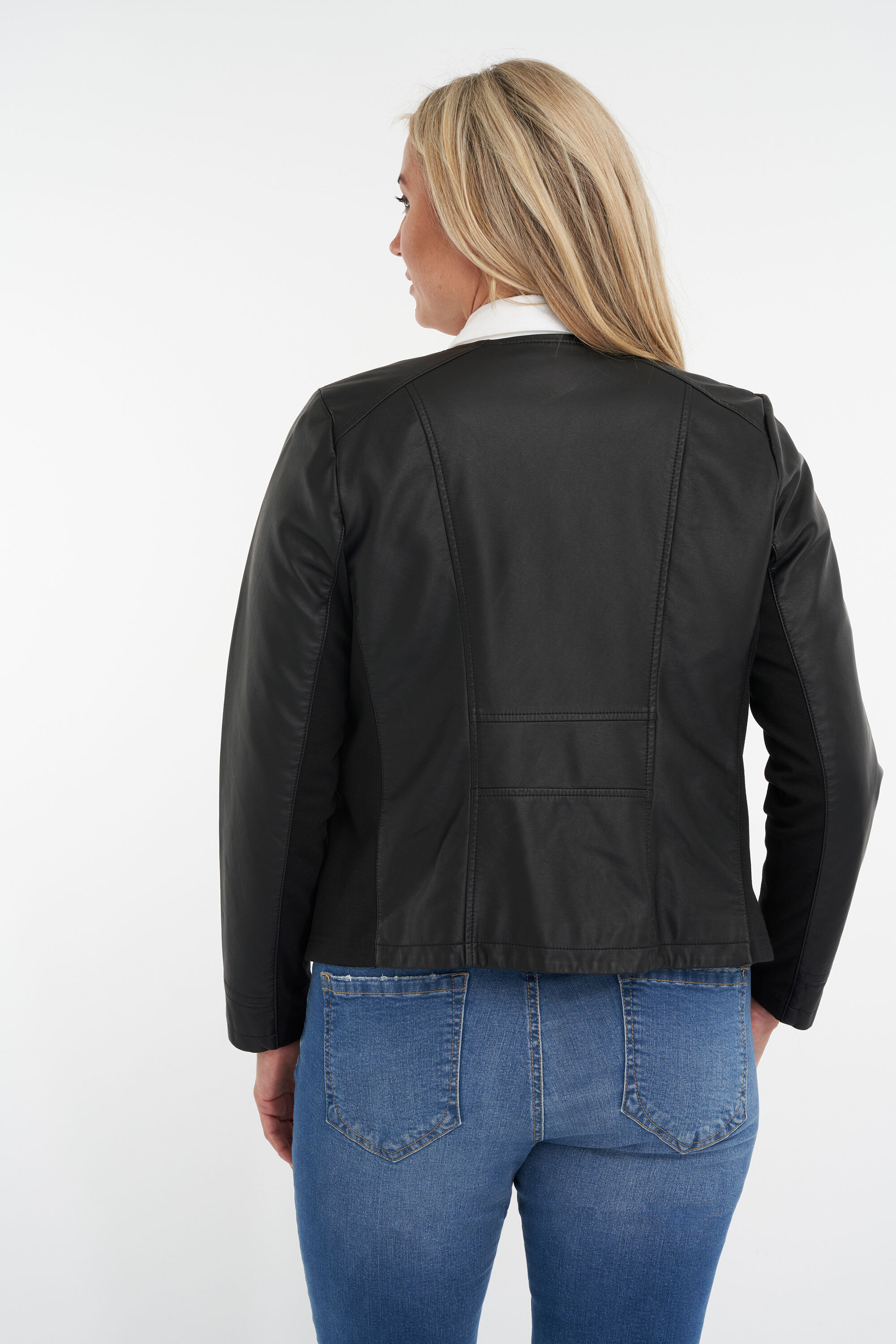 Chaqueta biker de cuero sint&eacute;tico image number 3