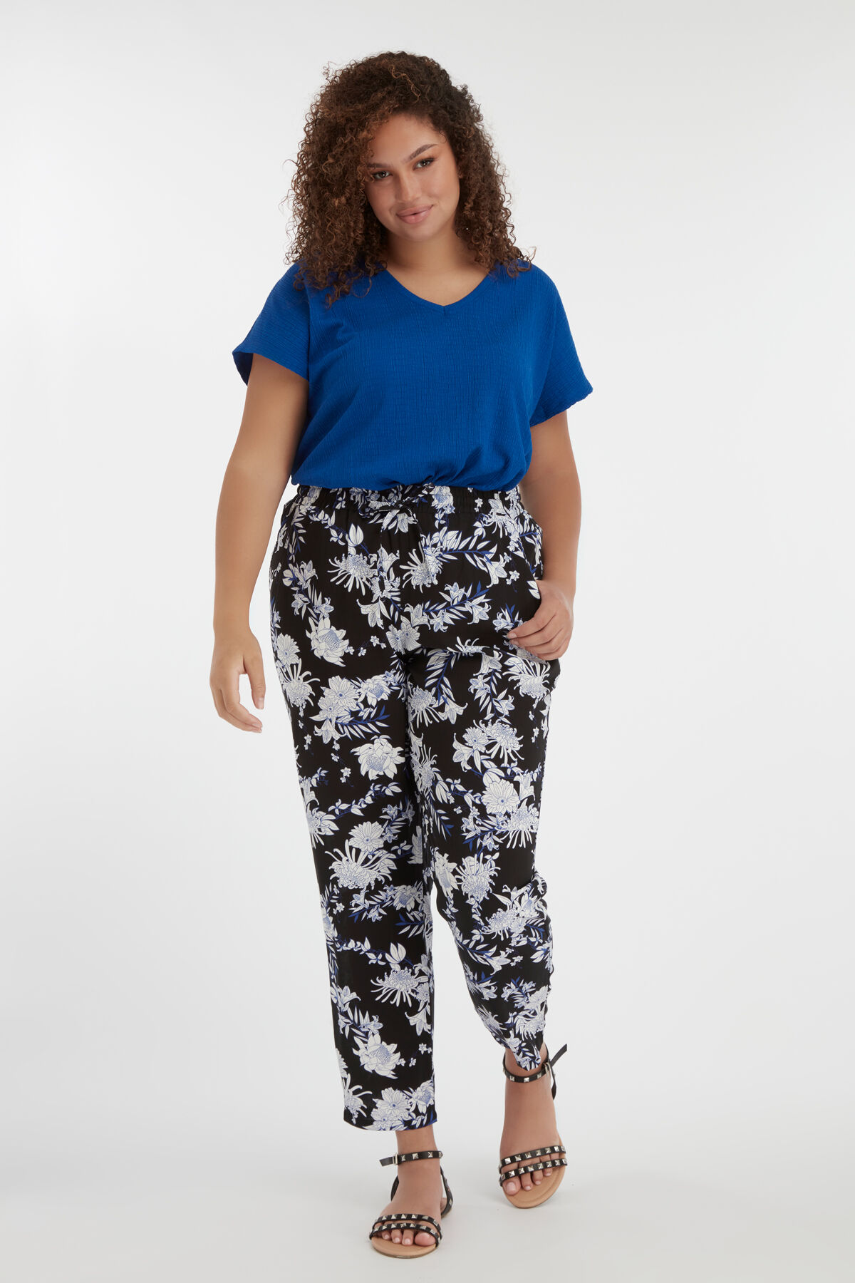 Pantalones anchos estampados tallas grandes clearance