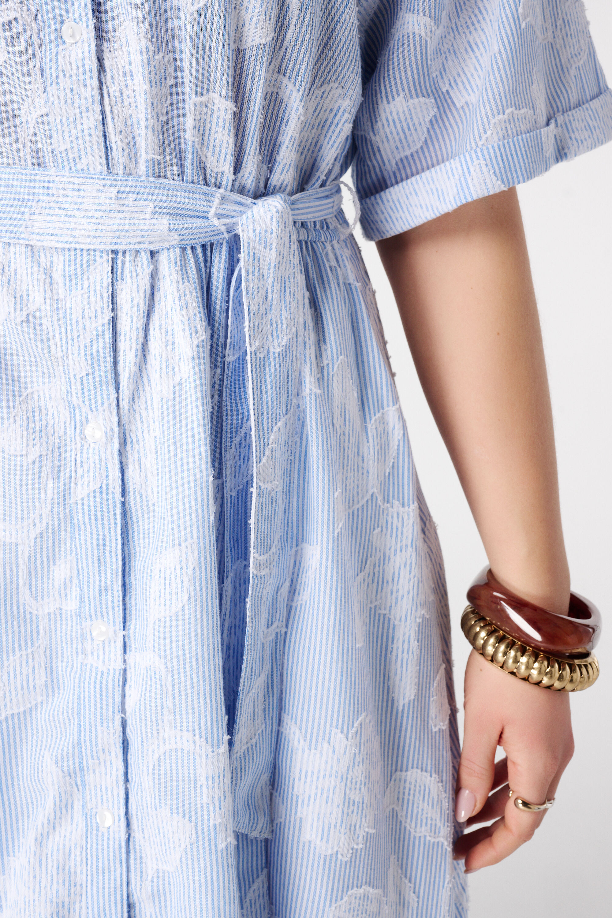 Vestido de rayas con estampado floral image number 6