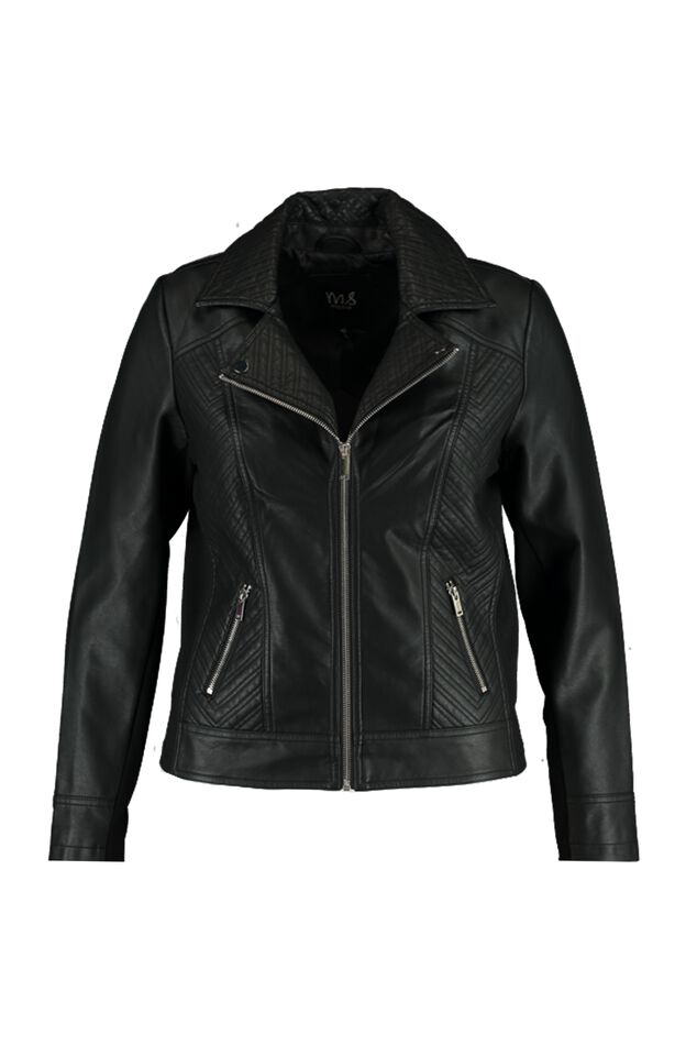 Chaqueta motera de cuero sintético image number 1
