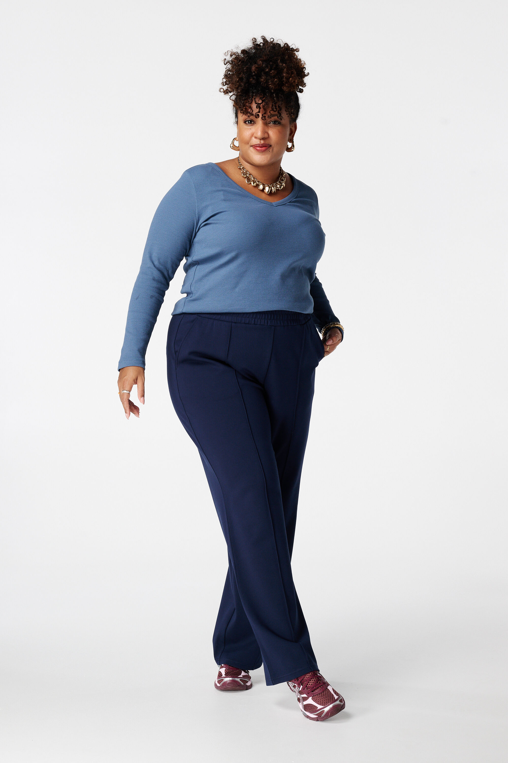 Top de canal&eacute; con manga larga image number 5