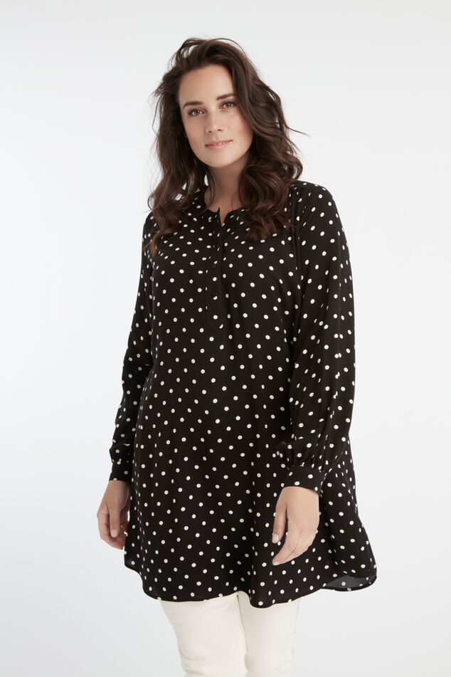 Blusa tipo túnica de lunares image number 0