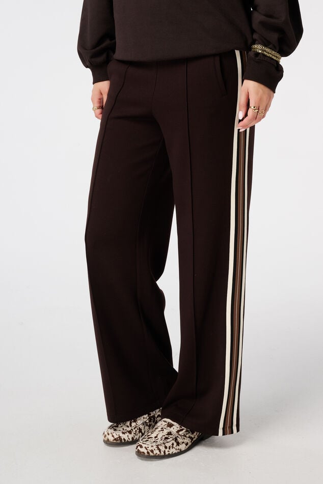 Pantalón ancho con ribete lateral image number 5