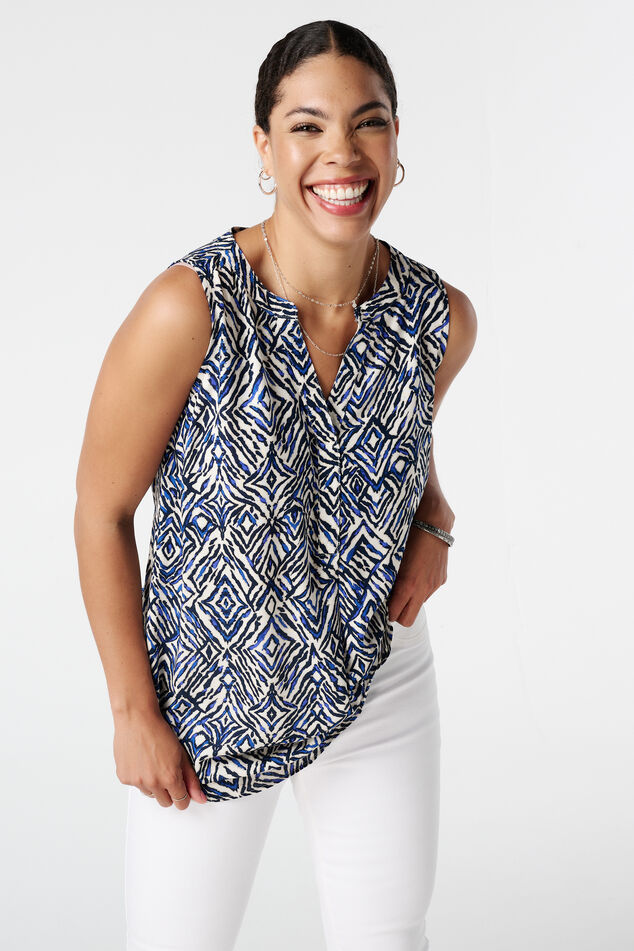 Top con escote en V y estampado image number 0
