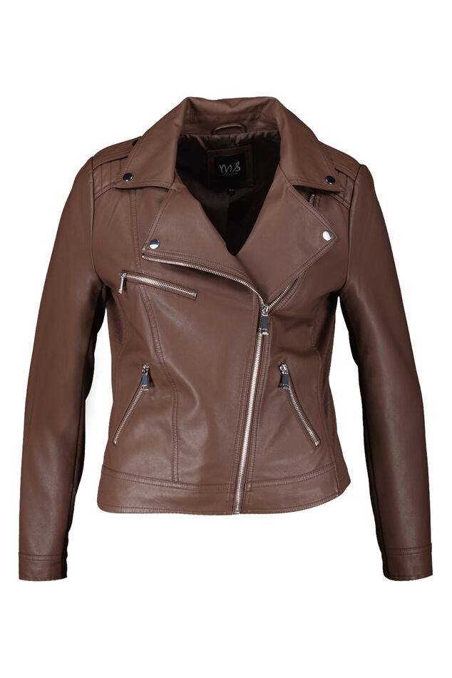 Chaqueta motera de cuero sintético image number 1