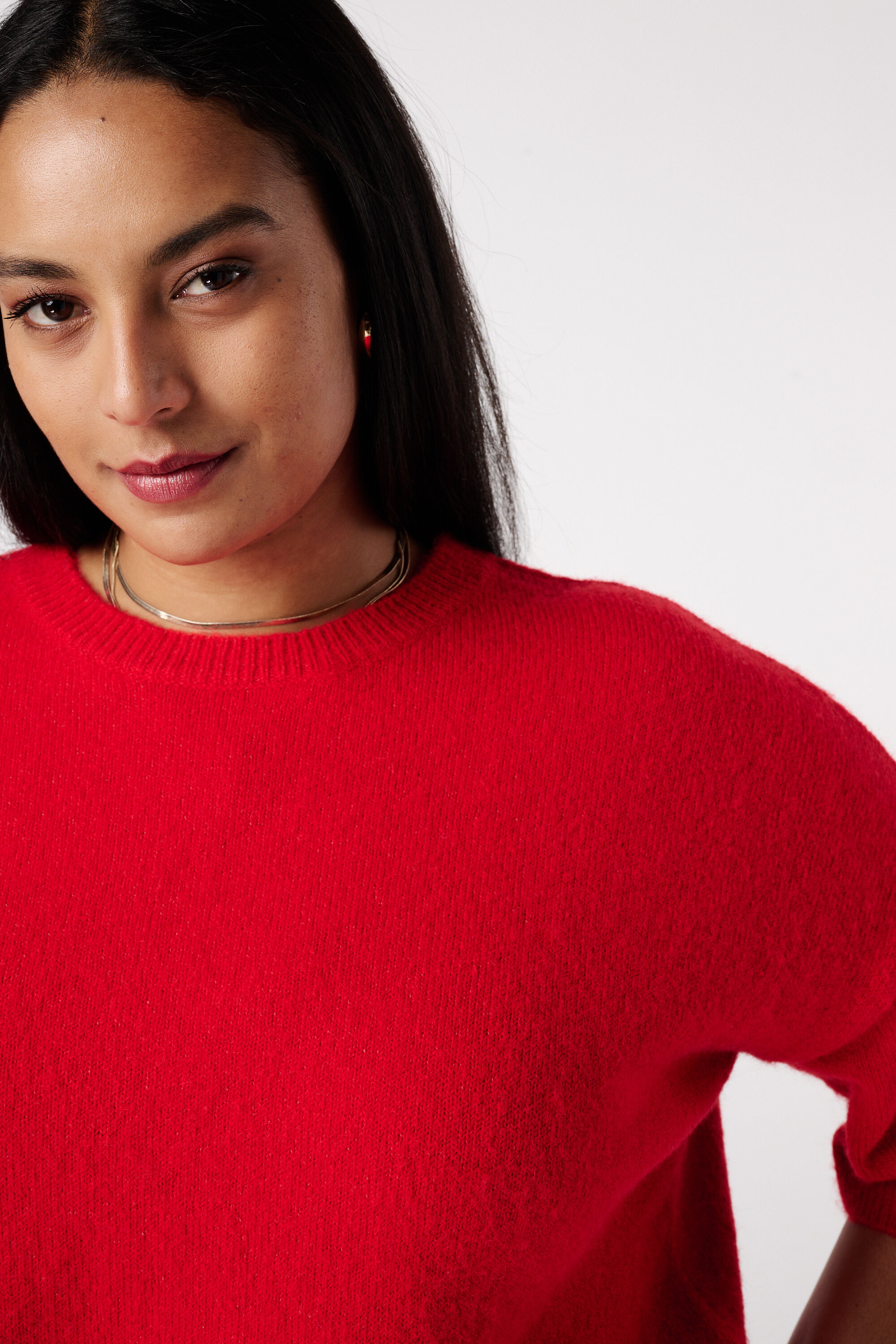 Top de punto de manga corta image number 4