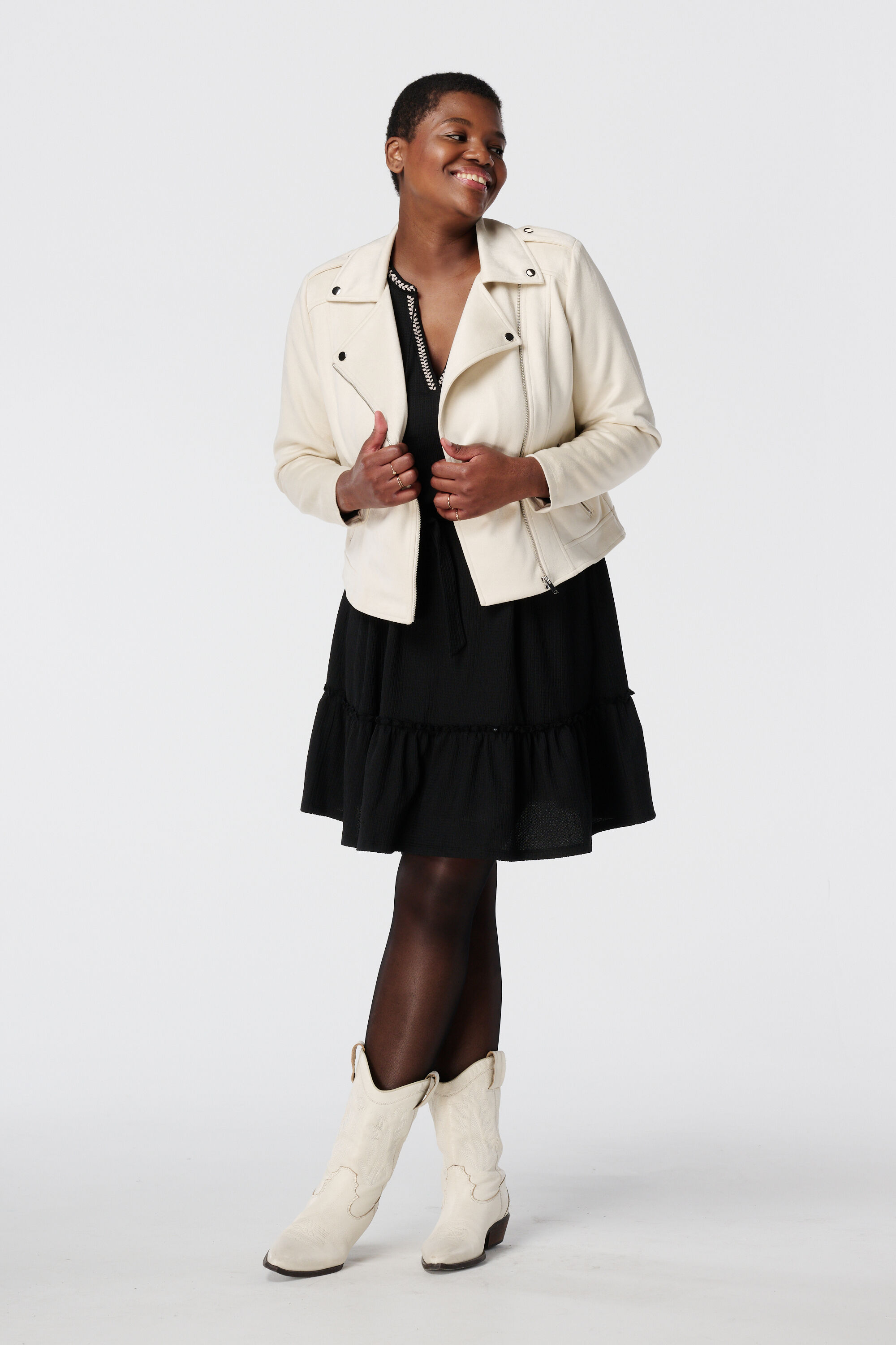 Cazadora biker de antelina image number 5