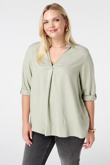 Blusa con mangas enrolladas Blusa con mangas enrolladas