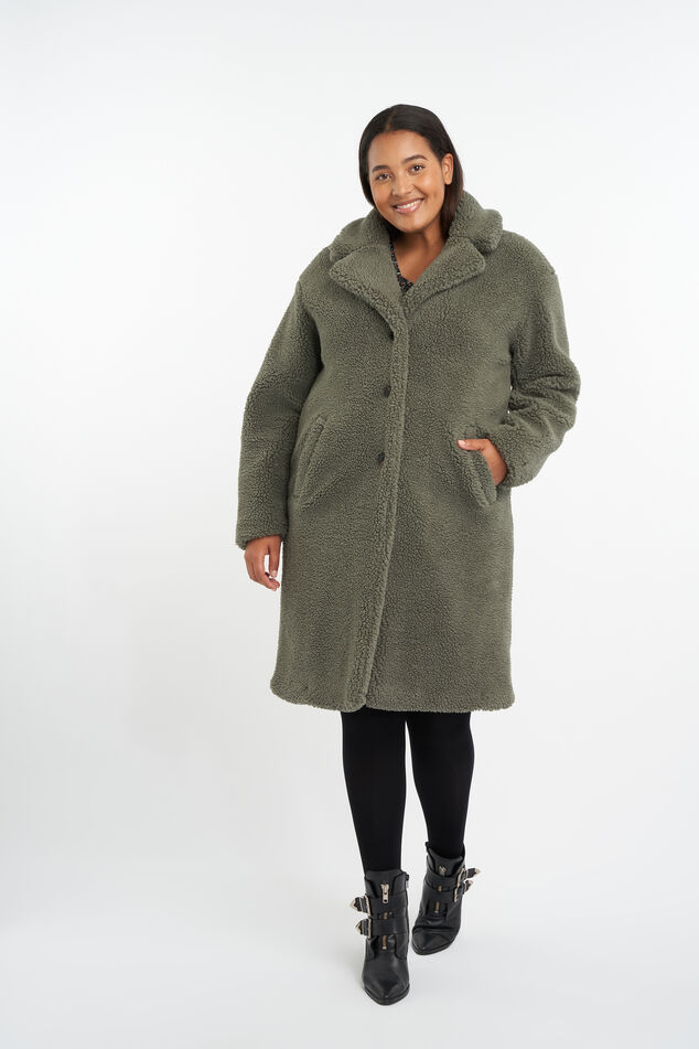 Abrigo de peluche oversized image number 5