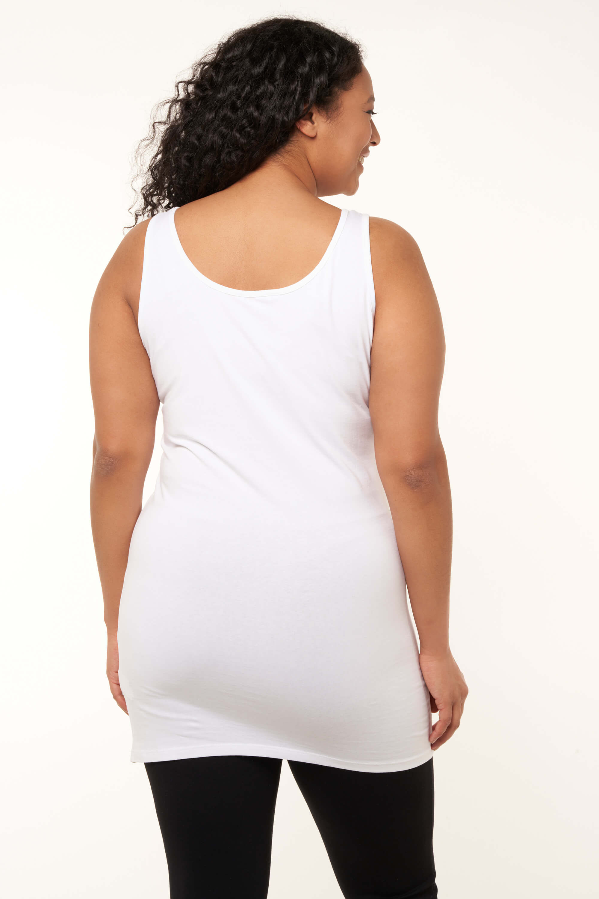 Camiseta larga sin mangas de algod&oacute;n image number 3