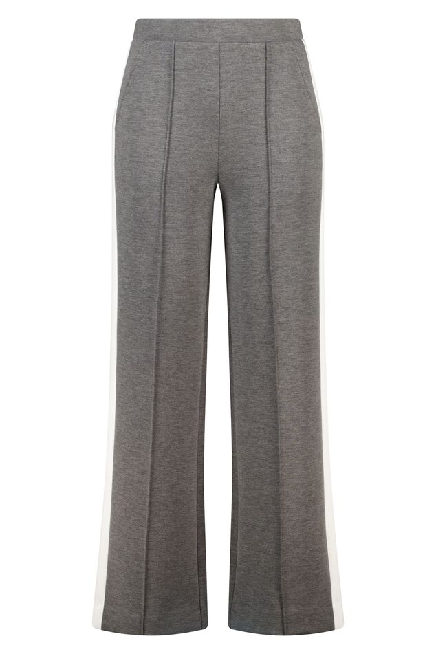 Pantalones anchos con raya en contraste image number 1