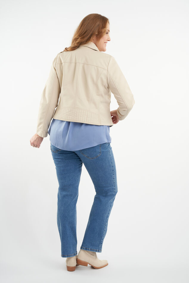 Chaqueta motera de cuero sintético image number 4
