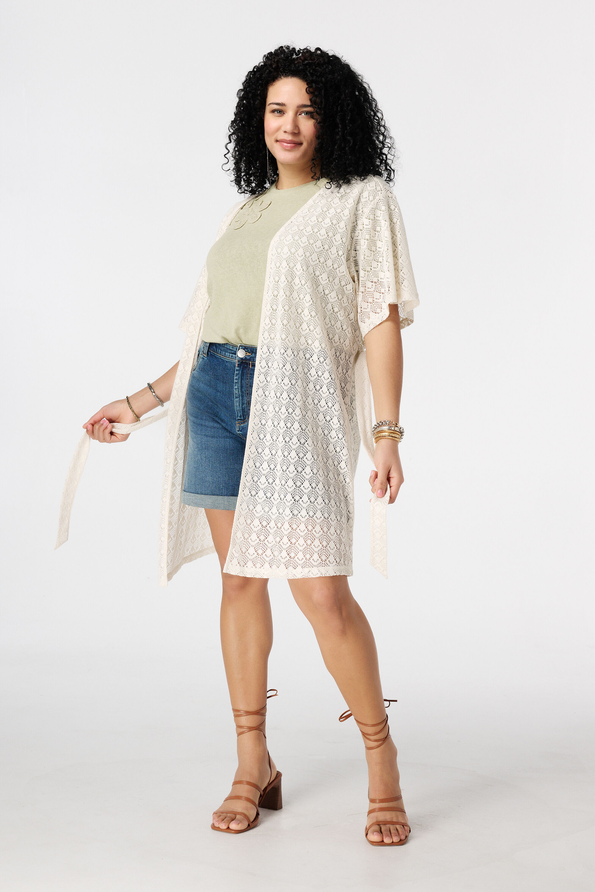 C&aacute;rdigan largo con cintur&oacute;n para anudar image number 5