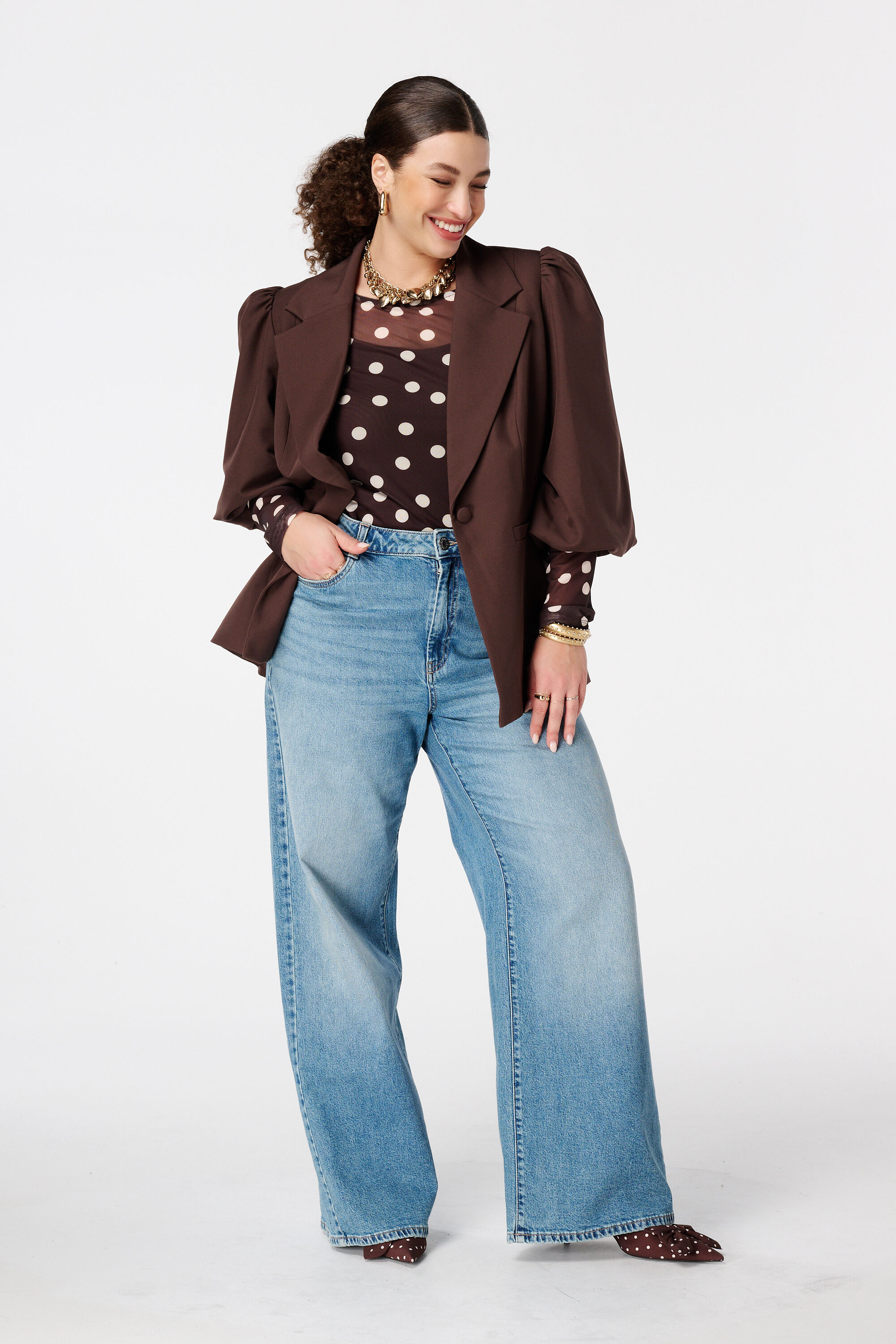 Top de malla con lunares