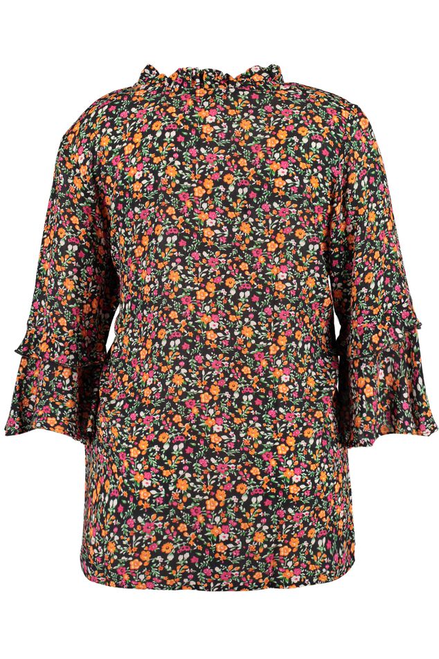 Blusa con volantes y botones image number 3