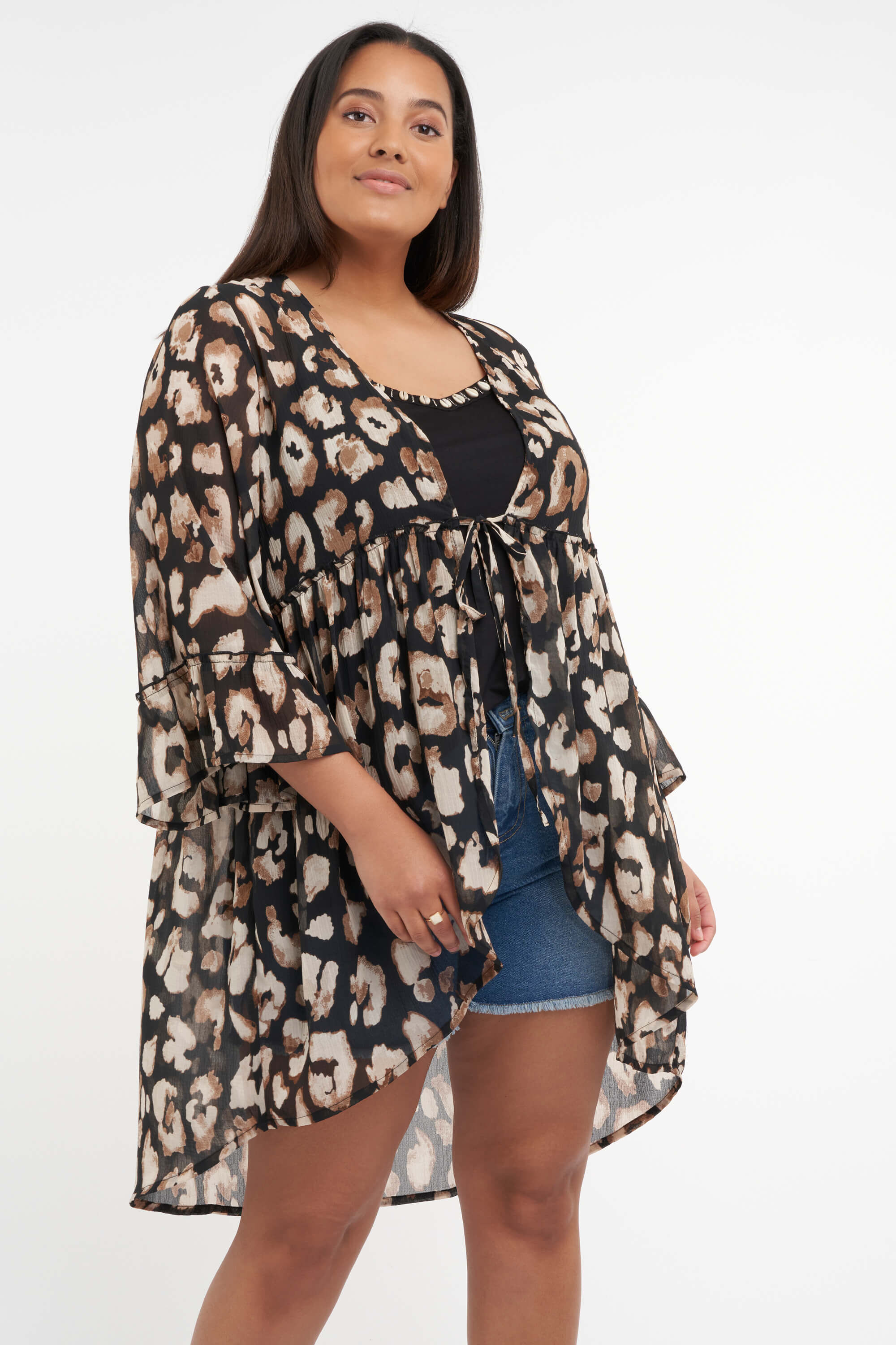 Blusa larga con estampado image number 0