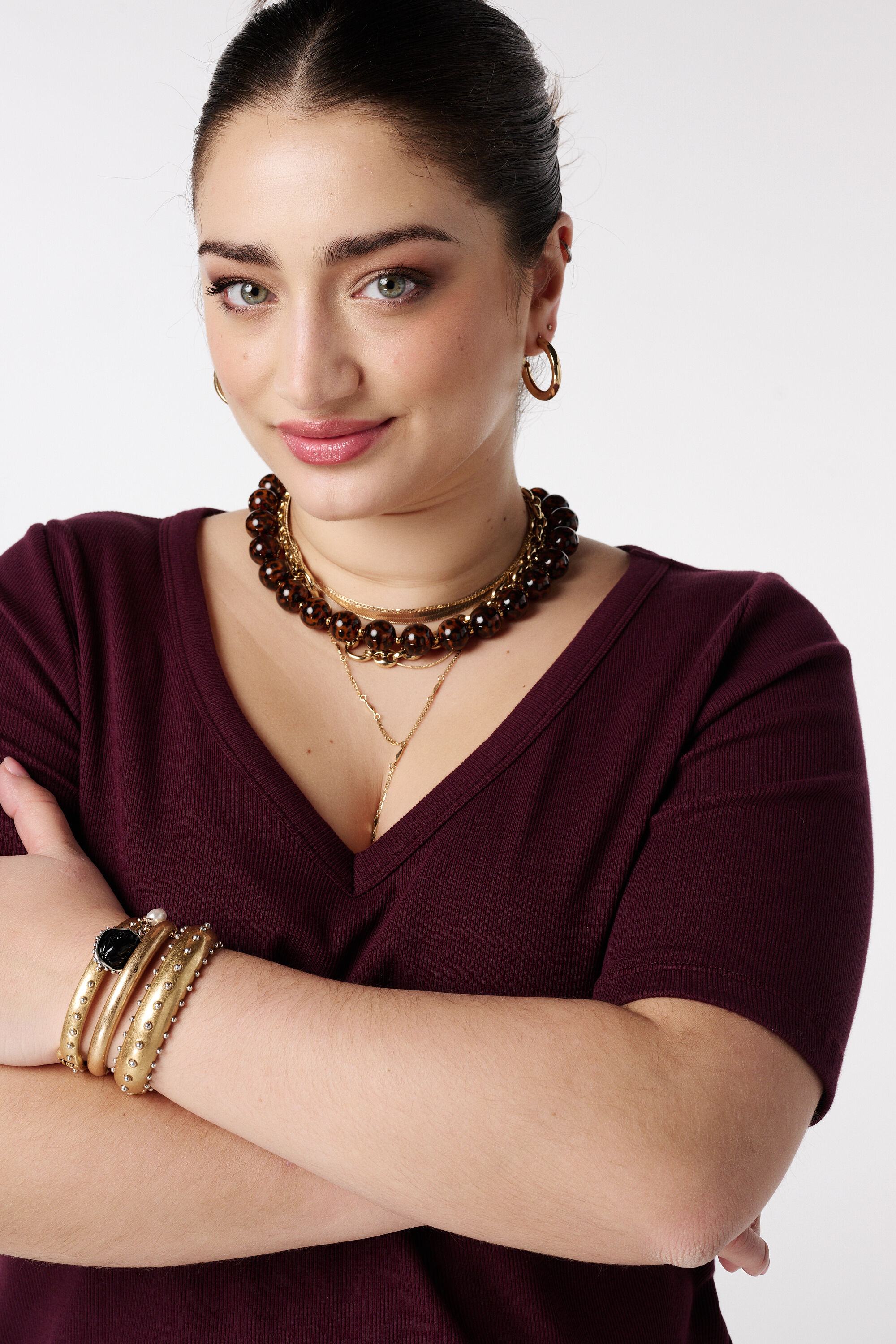 Top de canal&eacute; con escote en V image number 4